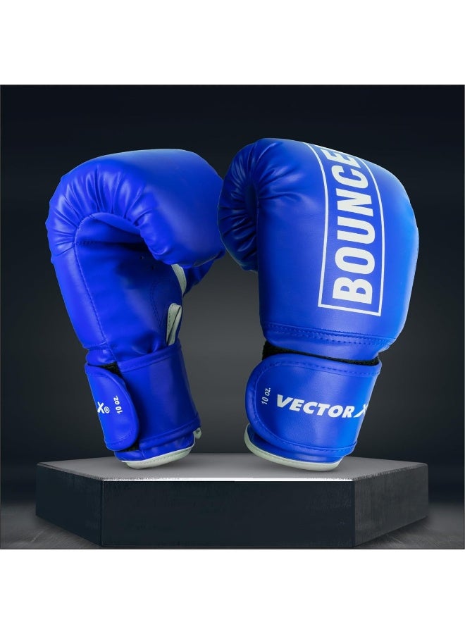 Vector X Bouncer PU Boxing Gloves – 12oz, PU Leather Foam Padding, Punching Gloves for Fitness & Training, Blue - Image 2