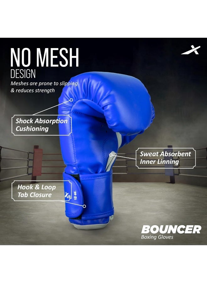 Vector X Bouncer PU Boxing Gloves – 12oz, PU Leather Foam Padding, Punching Gloves for Fitness & Training, Blue - Image 4