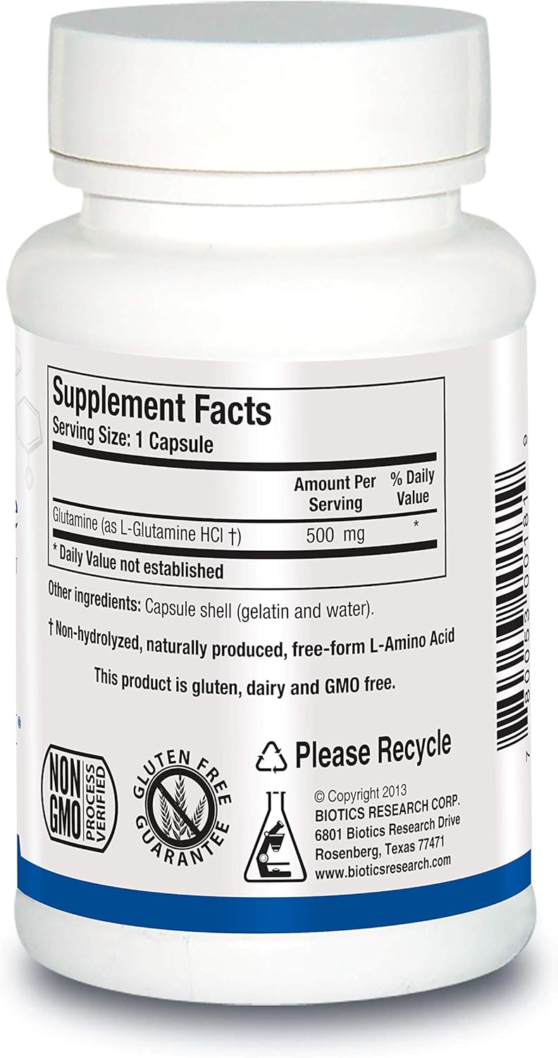 Biotics Research L Glutamine Gastrointestinal Health Gut Lining Support Optimal Muscle Support Lean Muscle Antioxidant Activity Free Form Amino Acid 180 Capsules - Image 2