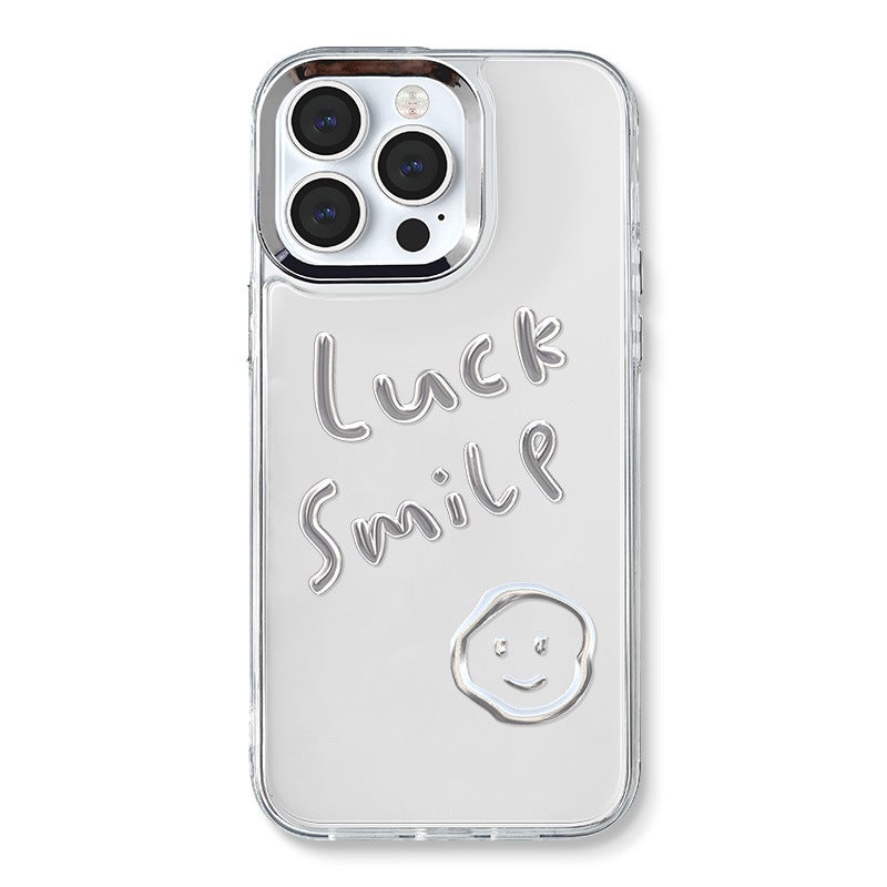Zhitai Is Suitable for Apple 16Promax Mobile Phone Case Three-In-One Mirror Iphone15 Dropshipping 12 Smiling Face 14Pro - Image 1