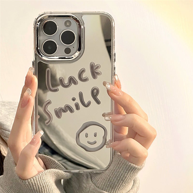 Zhitai Is Suitable for Apple 16Promax Mobile Phone Case Three-In-One Mirror Iphone15 Dropshipping 12 Smiling Face 14Pro - Image 2