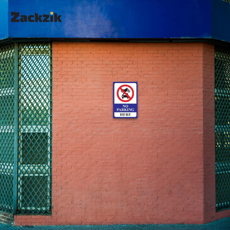 Zackzik No Parking Sign – Durable Vinyl Board for Gates, Parking Areas, and Buildings – Easy Stick Installation for Indoor and Outdoor Use (DARK BLUE) - Image 4