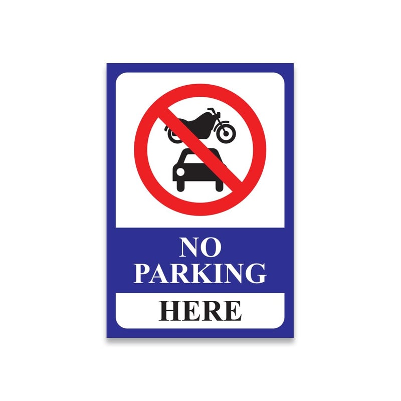 Zackzik No Parking Sign – Durable Vinyl Board for Gates, Parking Areas, and Buildings – Easy Stick Installation for Indoor and Outdoor Use (DARK BLUE) - Image 1