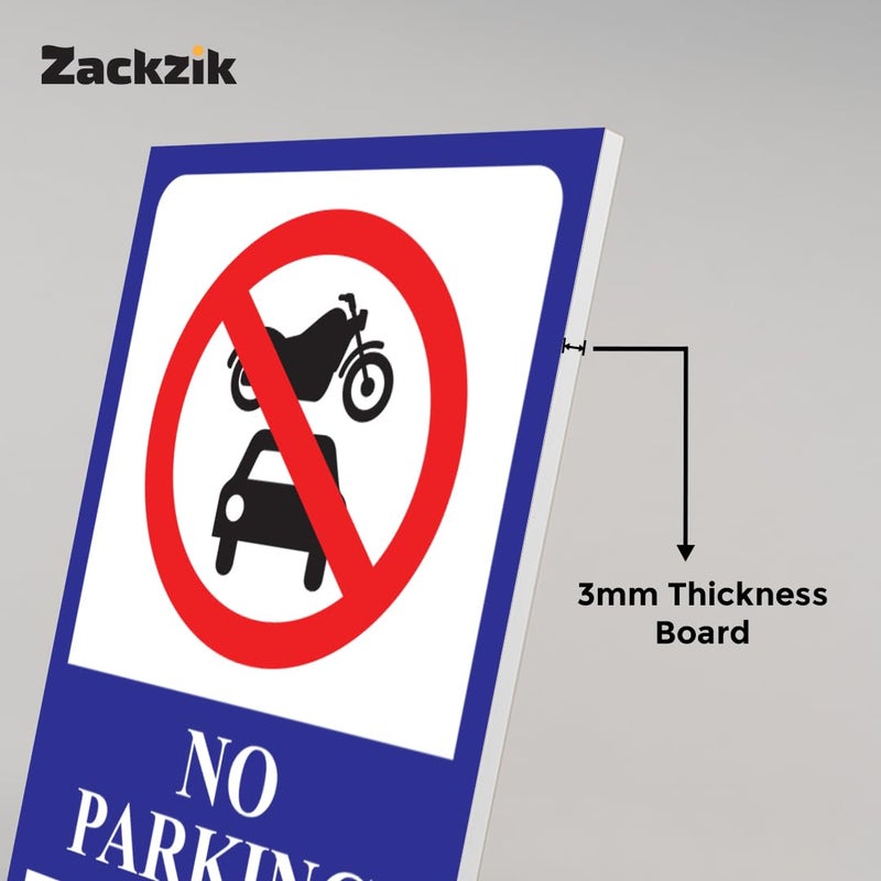 Zackzik No Parking Sign – Durable Vinyl Board for Gates, Parking Areas, and Buildings – Easy Stick Installation for Indoor and Outdoor Use (DARK BLUE) - Image 2
