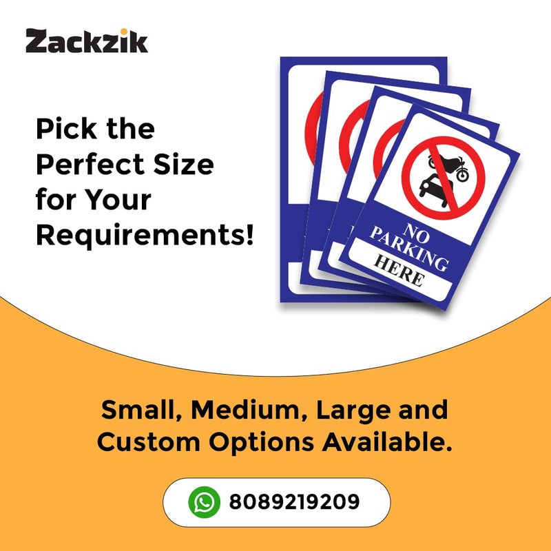 Zackzik No Parking Sign – Durable Vinyl Board for Gates, Parking Areas, and Buildings – Easy Stick Installation for Indoor and Outdoor Use (DARK BLUE) - Image 3