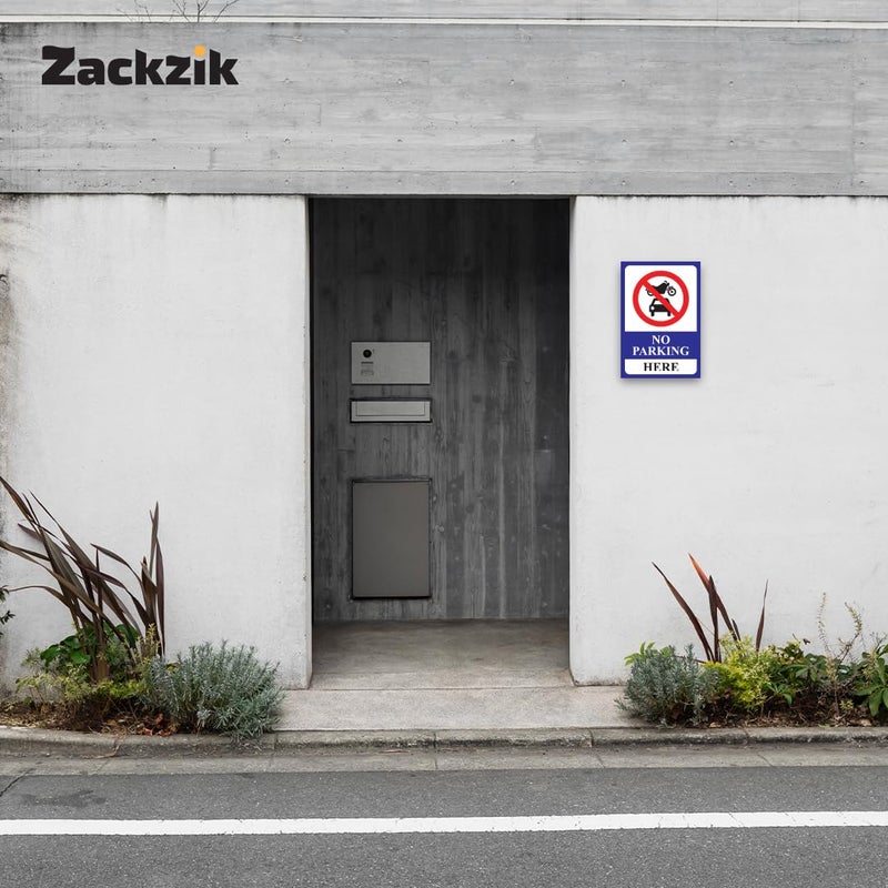 Zackzik No Parking Sign – Durable Vinyl Board for Gates, Parking Areas, and Buildings – Easy Stick Installation for Indoor and Outdoor Use (DARK BLUE) - Image 5