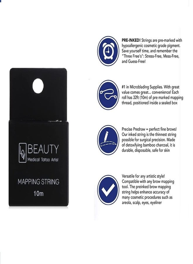 Vinayakart Eyebrow Mapping String for Microblading Pre-Inked Microblading String for Eyebrow Mapping Ultra-Thin Mess-Free Disposable Eyebrow Ruler Sticker for Marking Symmetrical Eyebrows - 10 Meters - Image 3