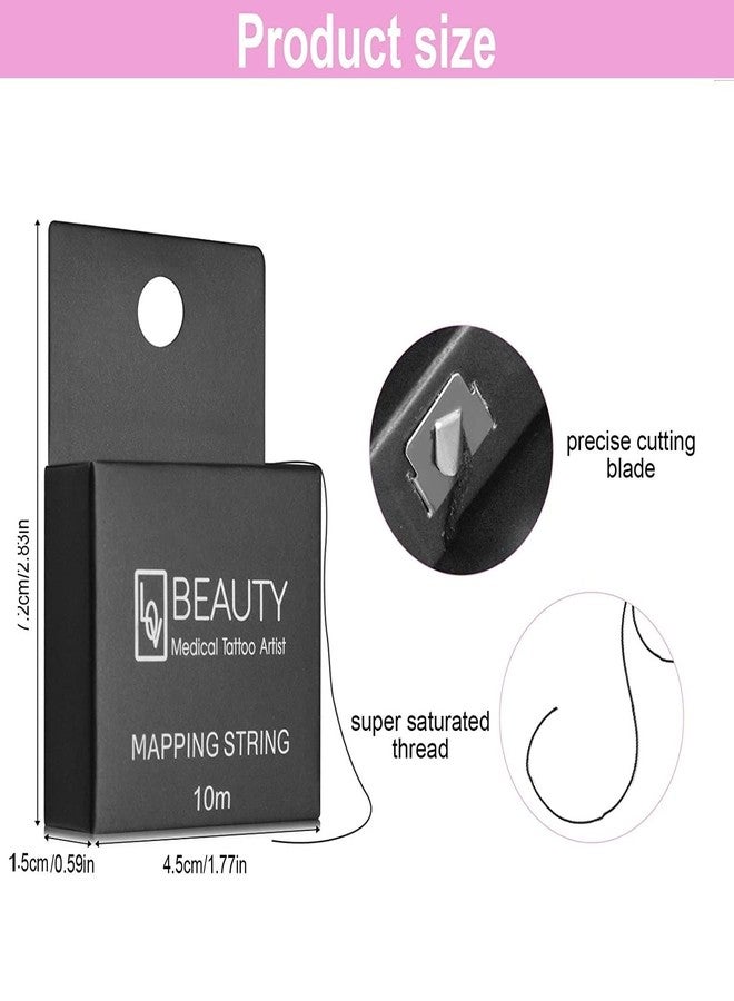 Vinayakart Eyebrow Mapping String for Microblading Pre-Inked Microblading String for Eyebrow Mapping Ultra-Thin Mess-Free Disposable Eyebrow Ruler Sticker for Marking Symmetrical Eyebrows - 10 Meters - Image 2