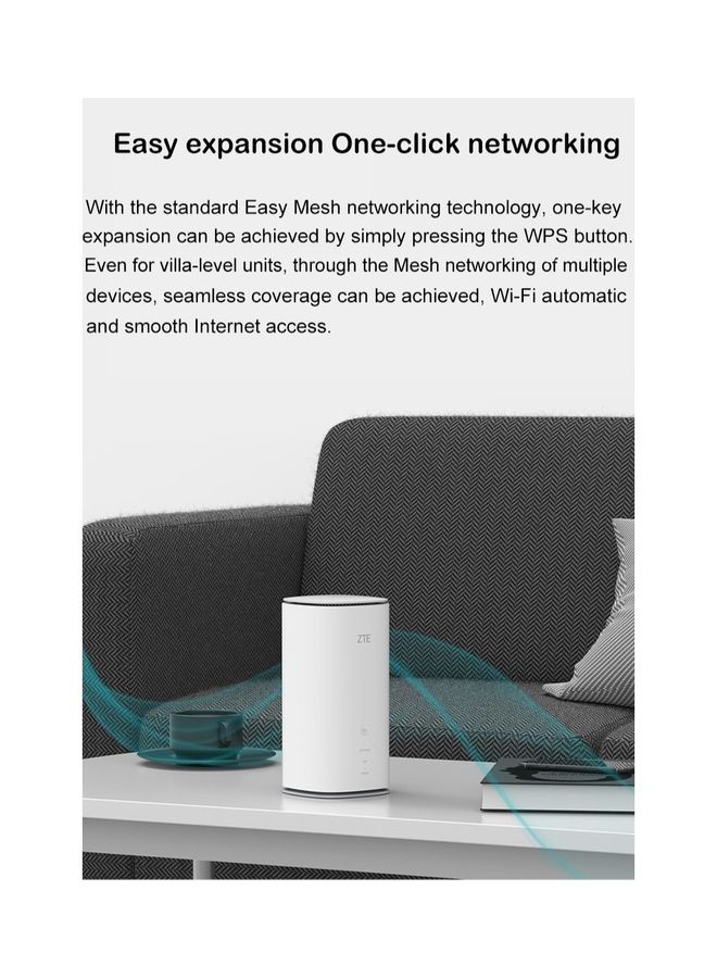 ZTE MC8020 5G Modem CPE WiFi 6 Dual Band 5400Mbps Wireless Router White - Image 3