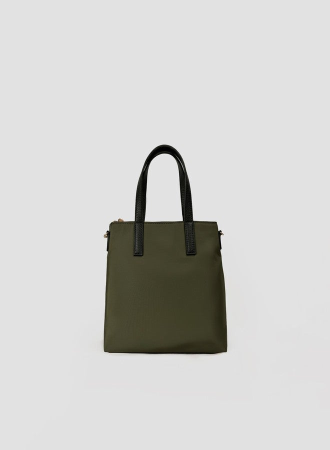 Accessorize London Women's Olive Green Kylie Nylon Tote | water-resistant Mini Shoulder Bag with Detachable Sling Strap | Stylish Casual & Travel Handbag - Image 5