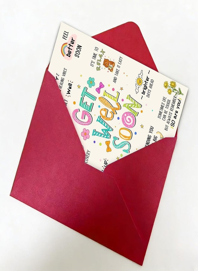 ATTLVV Funny Get Well Soon Card, Cute Get Well Soon Gift for Men Women, Blank Inside, with Red Envelope and Gold Seal Sticker - Image 5