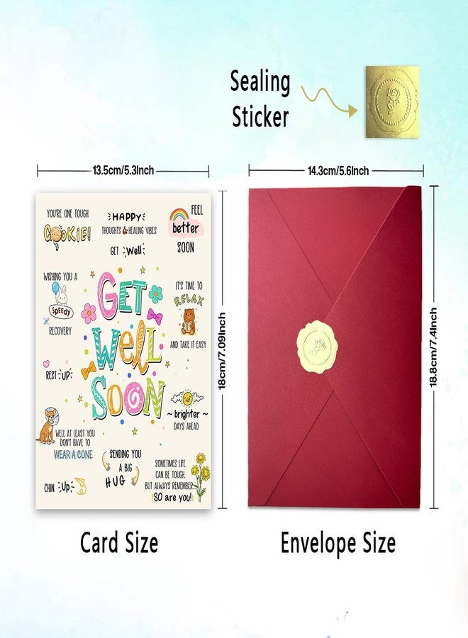 ATTLVV Funny Get Well Soon Card, Cute Get Well Soon Gift for Men Women, Blank Inside, with Red Envelope and Gold Seal Sticker - Image 3