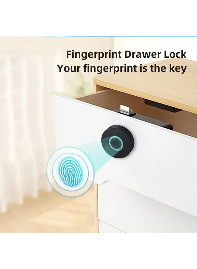 Square Smart Fingerprint Drawer Lock Keyless Entry Compact Design Easy Install - Image 3
