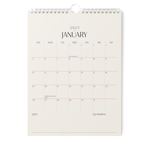 Karto Wall Calendar 2025 - Vertical 8.5x11 inch Runs Until June 2026 - Boost Your Productivity and Easy Planning with the Aesthetic Monthly Calendar - Beige - Image 1