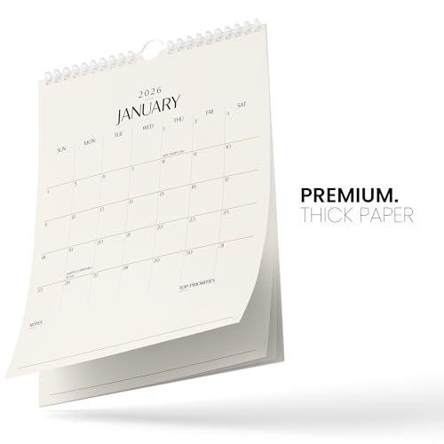 Karto Wall Calendar 2025 - Vertical 8.5x11 inch Runs Until June 2026 - Boost Your Productivity and Easy Planning with the Aesthetic Monthly Calendar - Beige - Image 5