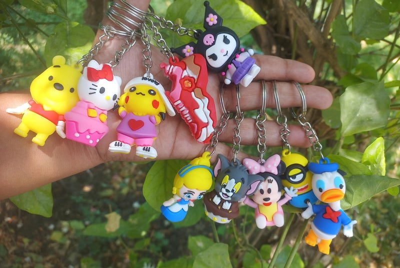 Gifting Square Silicone Silicon Cute Cartoon Mulicolored Keychains For Home,Office School Birthday Return Gift (20 Designs) - Image 4