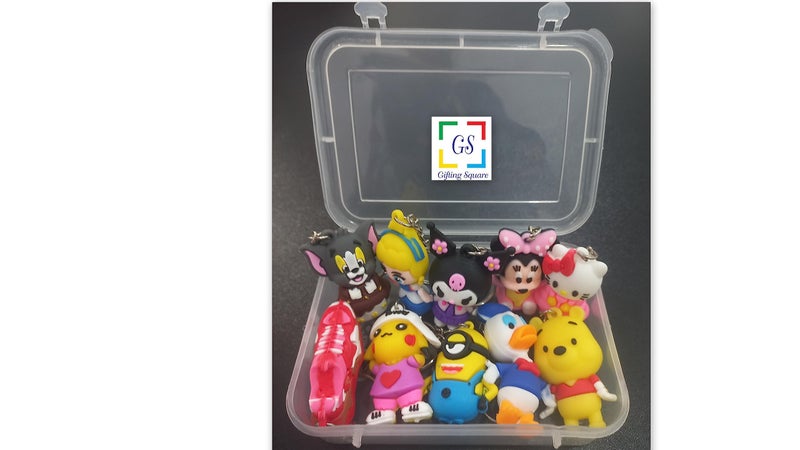 Gifting Square Silicone Silicon Cute Cartoon Mulicolored Keychains For Home,Office School Birthday Return Gift (20 Designs) - Image 3