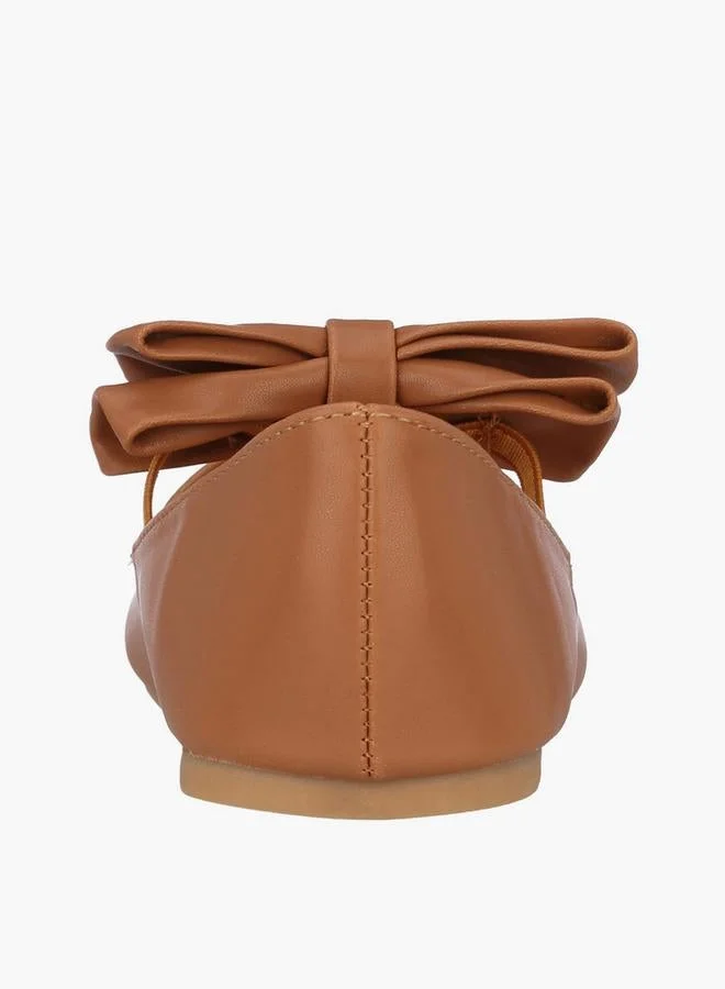 Flora Bella By Shoexpress BROWN Girls Bow Accent Mary Jane Shoes for Women | Best Price UAE