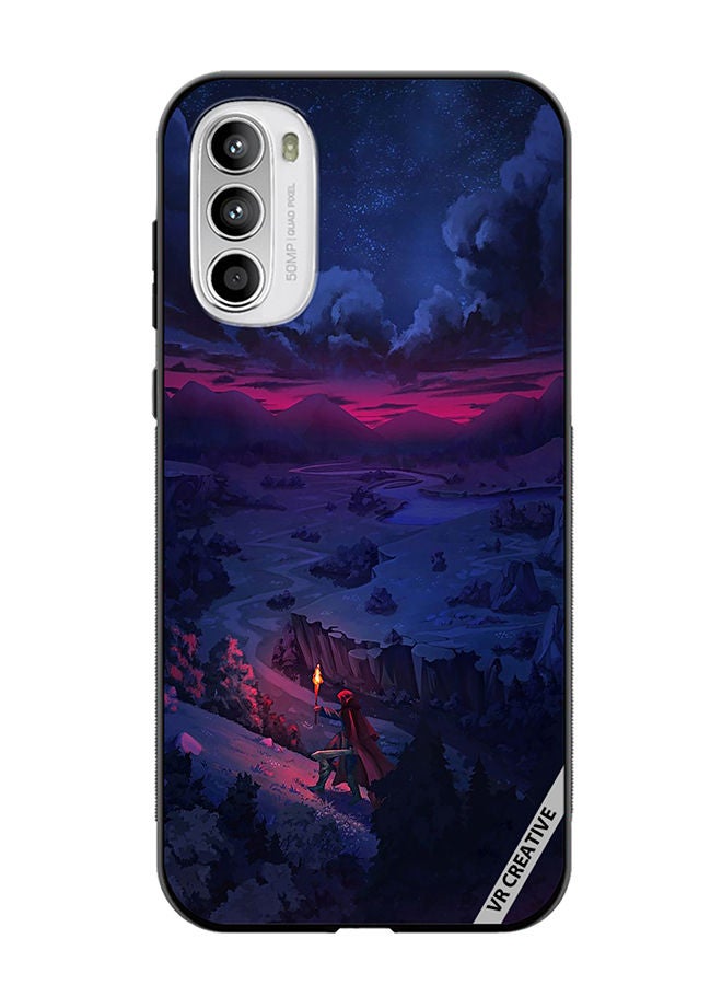 VR CREATIVE Protective Case Cover For Motorola Moto G82 Person Walking On Mountain Design Multicolour - Image 1