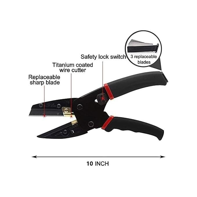GNOLY GNOLY Electrician Scissors 3 in 1 Utility Cutter with 3 Replacement Blades for Industry and Home Use Scissors with Enhanced Safety 1Pcs - Image 2