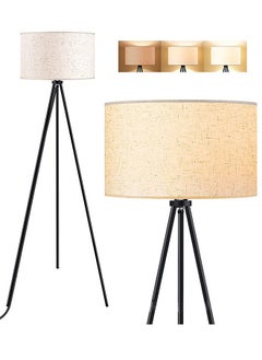 ERENYEA Tripod Floor Lamp Threshold Black Wick Modern Standing Lamp Fabric Lamp Shade For Living Room Bedroom Office, E26(Excluding light bulbs)  - Image 2