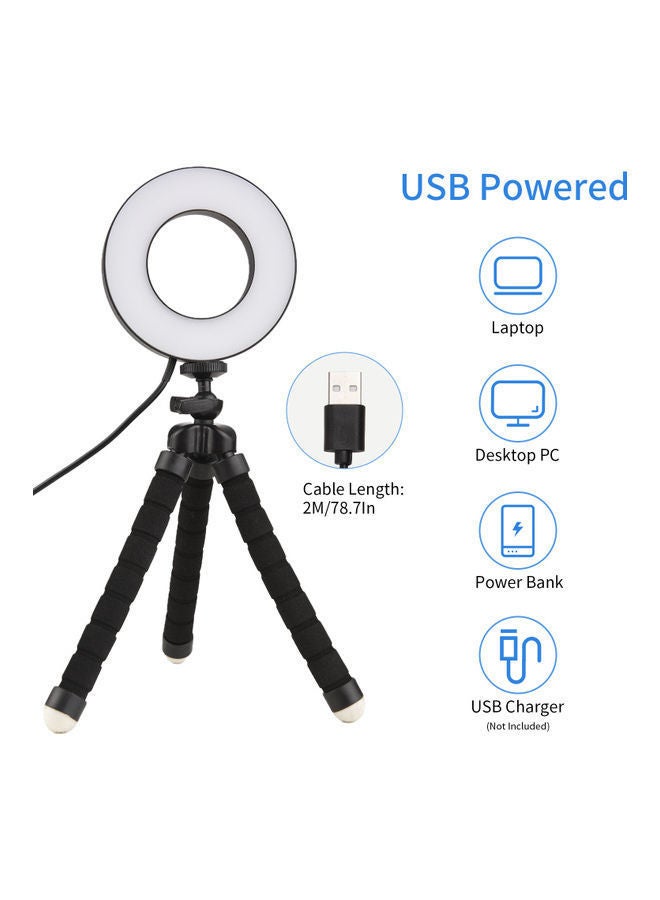 NIBEMINENT Ring Light With Desktop Tripod Silver  - Image 5