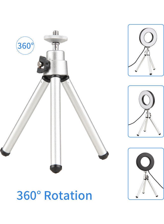 NIBEMINENT Ring Light With Desktop Tripod Silver  - Image 2