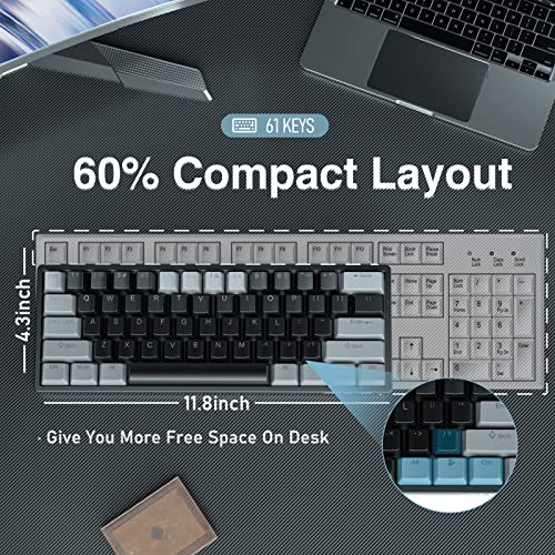 AULA 60 Percent Wired Mechanical Gaming Keyboard, 29 RGB Backlit Custom Hot Swappable Keyboards, Blue Switch 60% Mini Small Compact Design for PC/Mac/Laptop/Wins(Wired Version) - Image 5