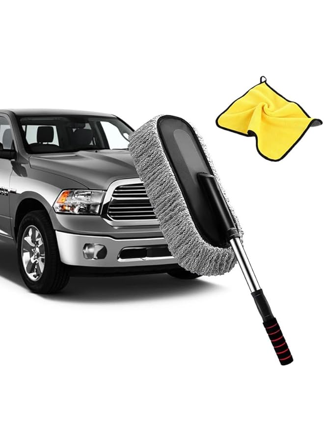 erorex Car Duster, Extendable Long Handle Microfiber Car Duster Exterior Scratch Free Car Cleaning Tool, Car Dust Brush for Truck, Pickup, SUV, RV, Motorcycle, Boats and Home Cleanin - Image 1