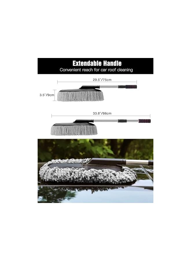 erorex Car Duster, Extendable Long Handle Microfiber Car Duster Exterior Scratch Free Car Cleaning Tool, Car Dust Brush for Truck, Pickup, SUV, RV, Motorcycle, Boats and Home Cleanin - Image 2