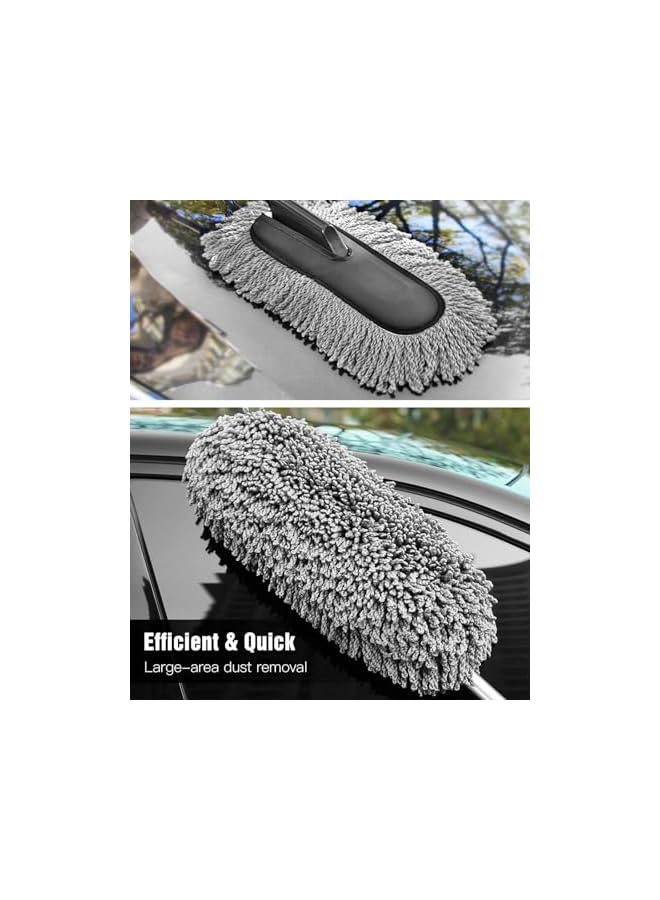 erorex Car Duster, Extendable Long Handle Microfiber Car Duster Exterior Scratch Free Car Cleaning Tool, Car Dust Brush for Truck, Pickup, SUV, RV, Motorcycle, Boats and Home Cleanin - Image 4