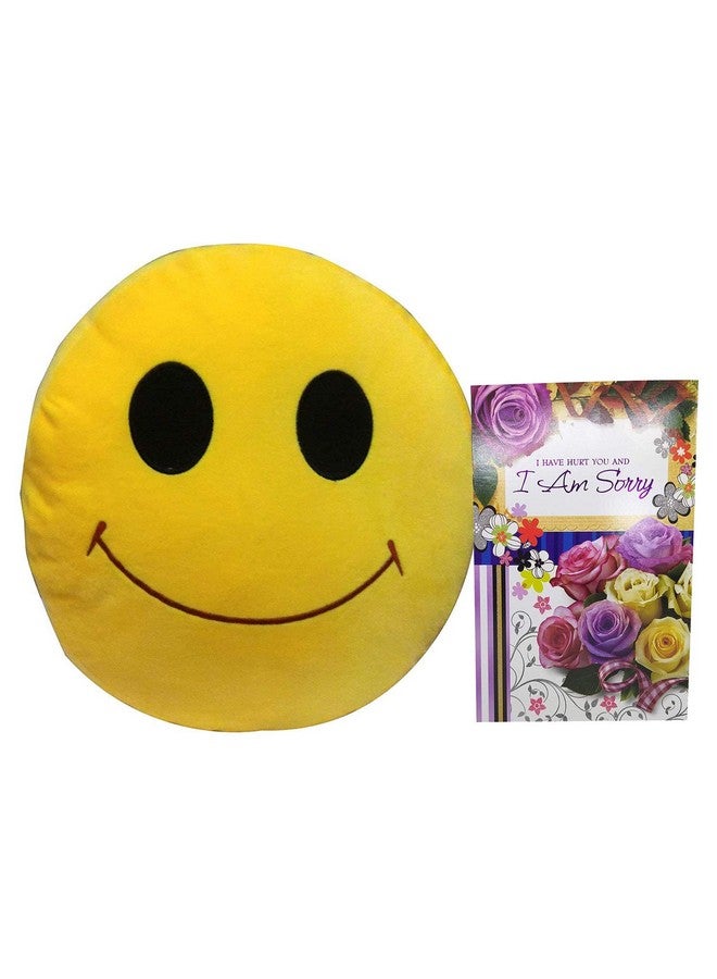 Saugat Traders Sorry Gift for Girlfriend, Boyfriend - Sorry Card & Smiley Cushion - Apology Gifts - Image 1