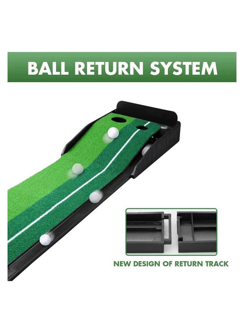 Generic Golf Putting Green Mat with Baffle Plate and Ball Return Indoor or Outdoor Golf Training Aid Mat Golf Practice Putting Green - Image 3