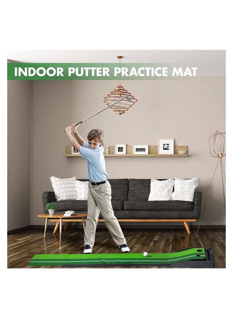 Generic Golf Putting Green Mat with Baffle Plate and Ball Return Indoor or Outdoor Golf Training Aid Mat Golf Practice Putting Green - Image 5