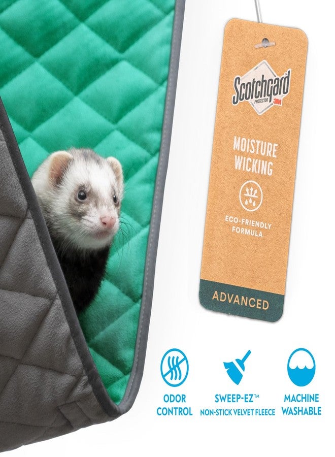 Paw Inspired Hanging Fleece Hammock for Ferrets, Rats, Chinchillas, Sugar Gliders, Cats, Small Pets | Hideout Toy for Guinea Pigs, Hamsters | Swivel Clips for Small Animal Cages (Gray/Green) - Image 4