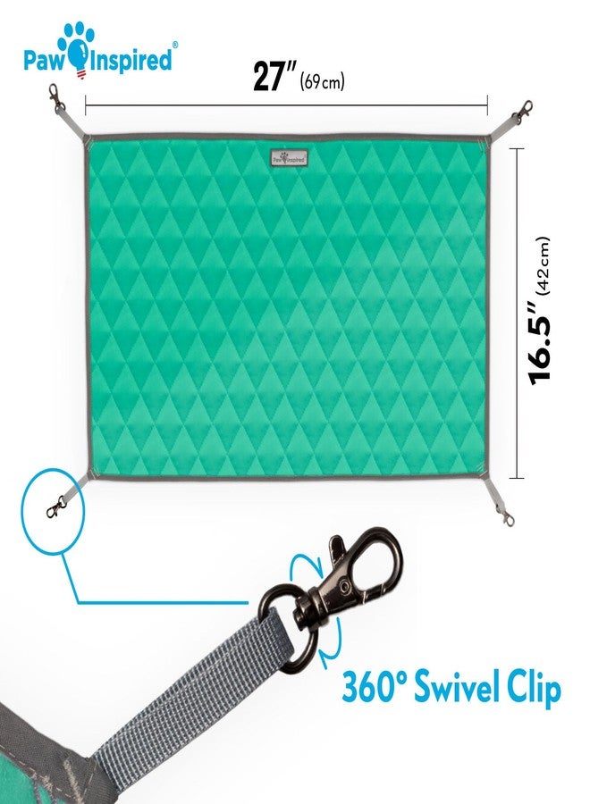 Paw Inspired Hanging Fleece Hammock for Ferrets, Rats, Chinchillas, Sugar Gliders, Cats, Small Pets | Hideout Toy for Guinea Pigs, Hamsters | Swivel Clips for Small Animal Cages (Gray/Green) - Image 2
