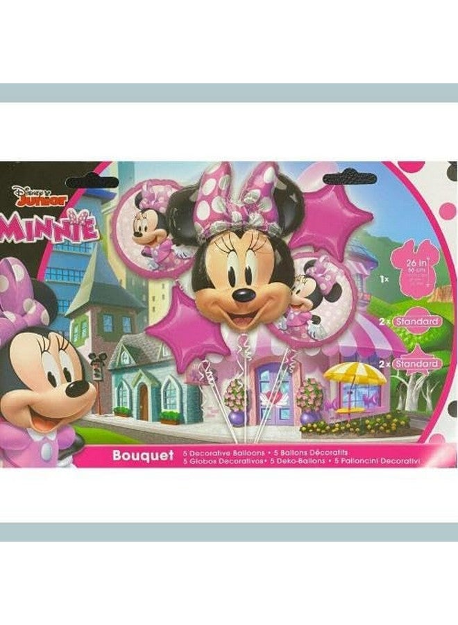 Amscan Minnie Mouse Forever Foil Balloon Bouquet, 5pc - Image 4
