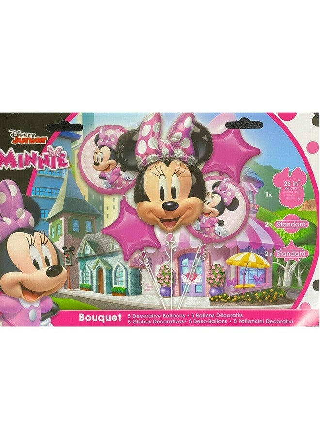 Amscan Minnie Mouse Forever Foil Balloon Bouquet, 5pc - Image 2