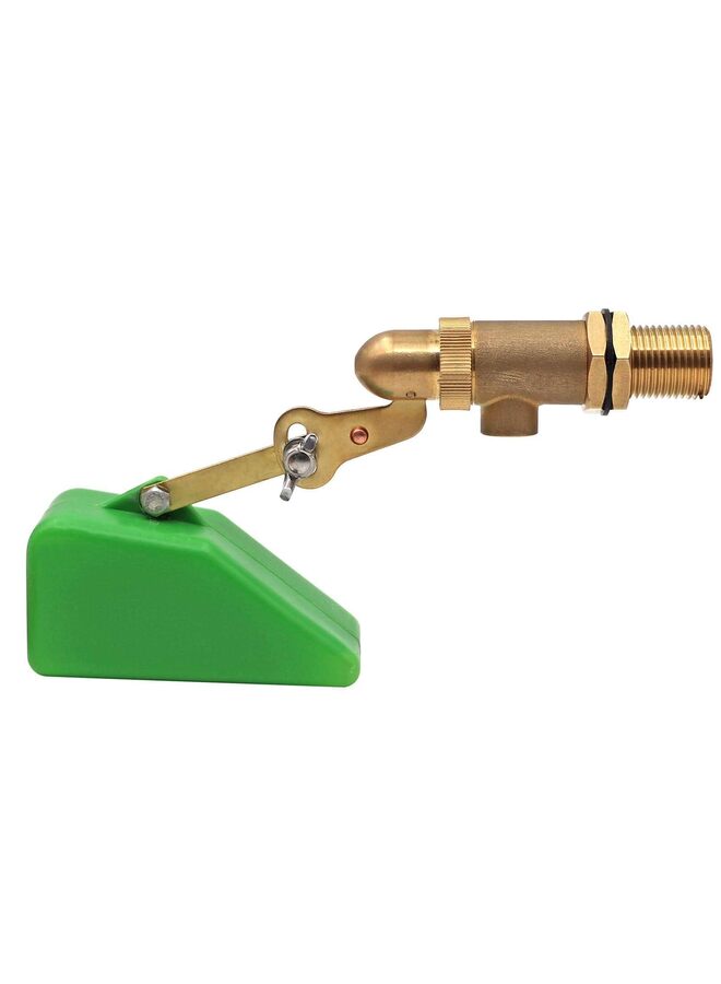 صمام نحاسي بحجم 1/2 بوصة مع عوامة بلاستيكية صمام المياه العائم مع ذراع قابل للتعديل صمام كرة تعبئة تلقائي لخزان المياه والنوافير ومشرب الماشية - Image 1