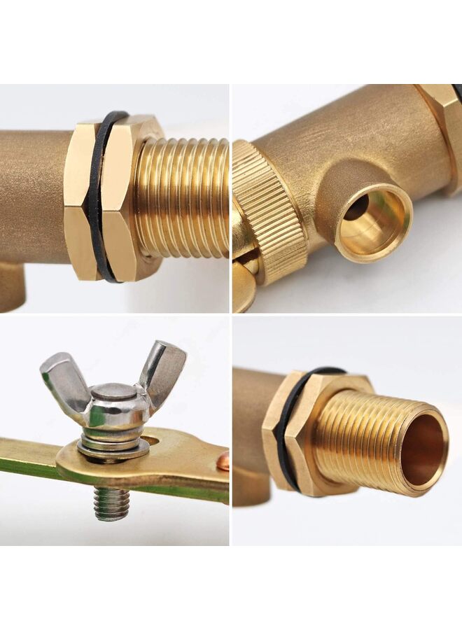 صمام نحاسي بحجم 1/2 بوصة مع عوامة بلاستيكية صمام المياه العائم مع ذراع قابل للتعديل صمام كرة تعبئة تلقائي لخزان المياه والنوافير ومشرب الماشية - Image 3