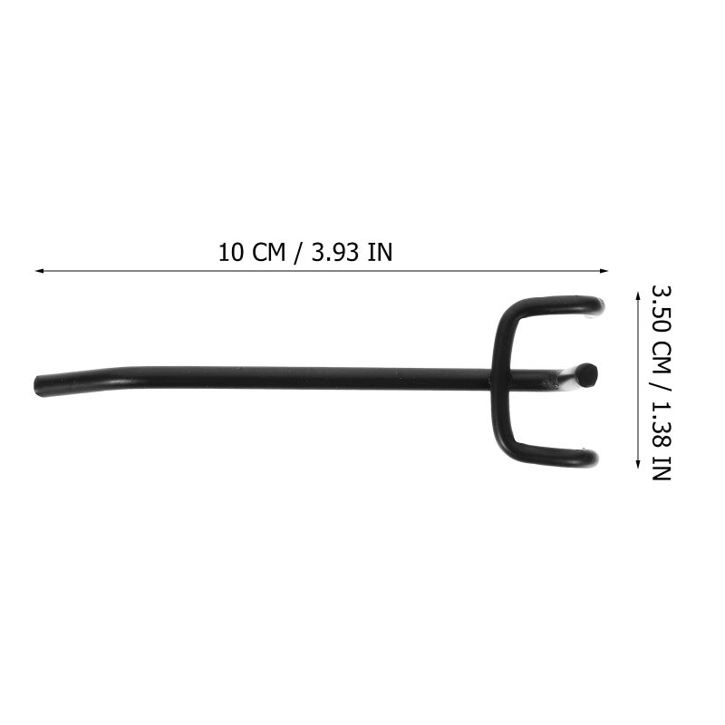 Black Metal Pegboard Hooks 3Pcs 10Cm For 2.5 Inch Hole Spacing Garage Workshop Storage - Image 3