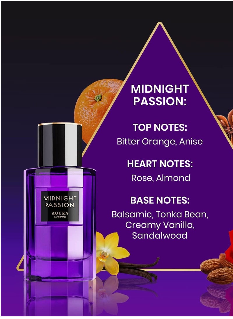 Aoura London Aoura London Eau de Parfum Bundle | 100ml x 3 | Includes Midnight Passion, Pretty Woman & Paradise Bliss | Long-Lasting Perfume Set with Floral, Sweet & Sensual Scents  - Image 3
