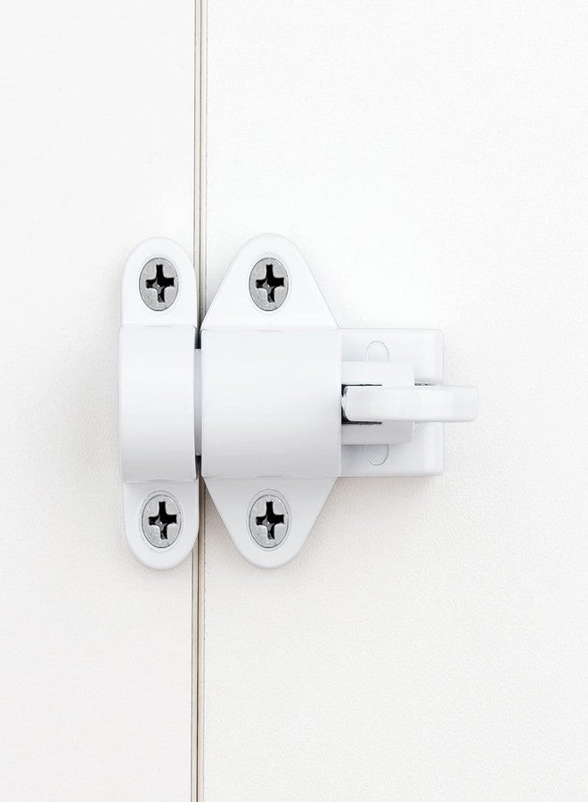 INIRET 2 Packs Self-Closing Latches，White Spring Door Lock，Resilient Bolt Latch Aluminum Alloy Safety Automatic Spring Barrel Door Lock with Screws，Used for Wooden Door，Wooden Window and Cabinet etc - Image 4