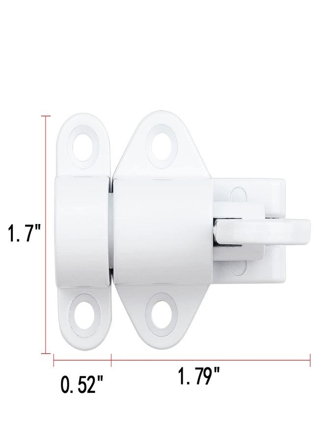 INIRET 2 Packs Self-Closing Latches，White Spring Door Lock，Resilient Bolt Latch Aluminum Alloy Safety Automatic Spring Barrel Door Lock with Screws，Used for Wooden Door，Wooden Window and Cabinet etc - Image 2