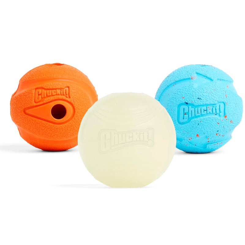 Chuckit! Chuckit Gen 1 Fetch Pack Dog Balls - Interactive Dog Toys, High-Bounce Fetch Ball, Floating Ultra and Rugged Balls, Durable - Size Medium, 2.5-inch Diameter, Set of 3 - Image 1