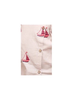 Polka Tots Polka Tots Full Sleeves Boat Embroidery Angrakha with Dhoti - Grey (3Y - 4Y)  - Image 4