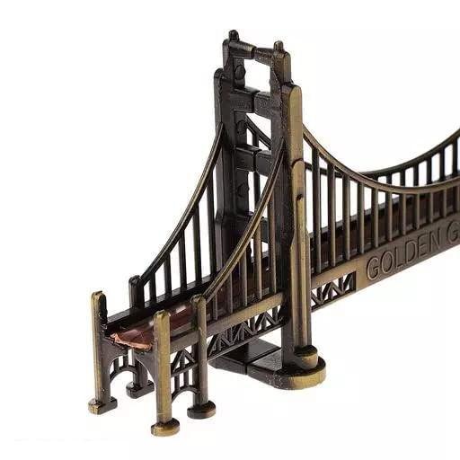 Lilone Vintage Metal Golden Gate Bridge Statue Miniature Decorative Showpiece| Perfect for Home Decor or Gift - Image 3