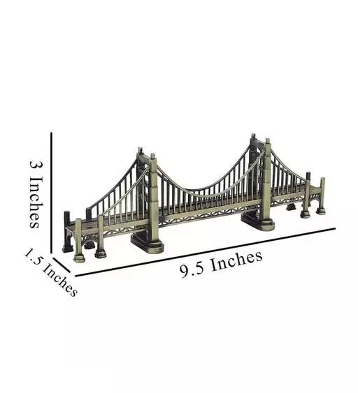 Lilone Vintage Metal Golden Gate Bridge Statue Miniature Decorative Showpiece| Perfect for Home Decor or Gift - Image 4