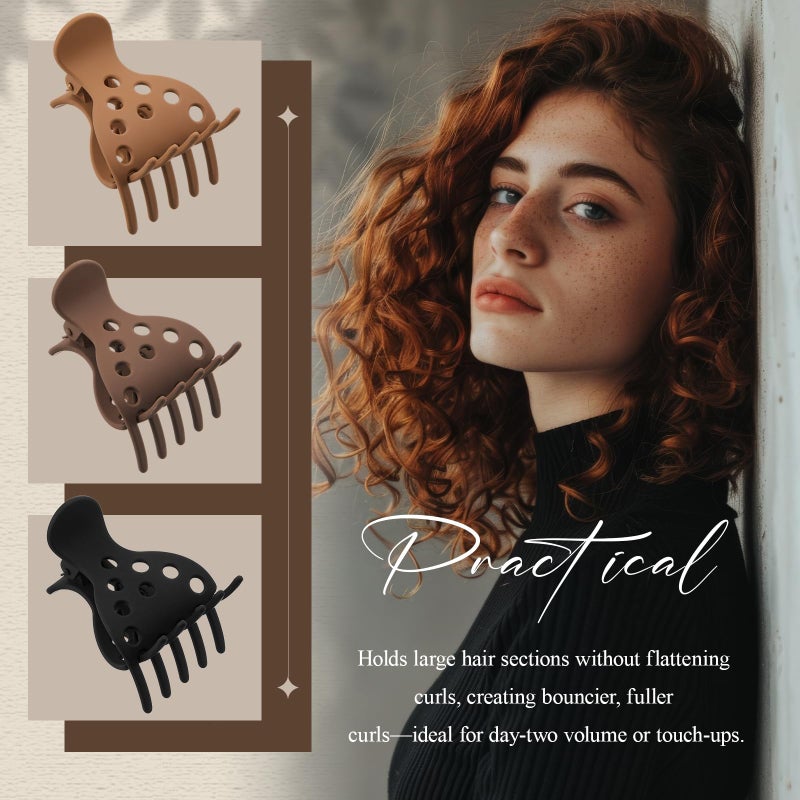 Yuxung 18 Pcs Hair Volume Clips Root Claw Clips for Curly Thick & Thin Hair, Roller Jaw Clamps for Women Supports & Creates Volume Curls, No Crease Root Lifter Styling Accessories - Image 3