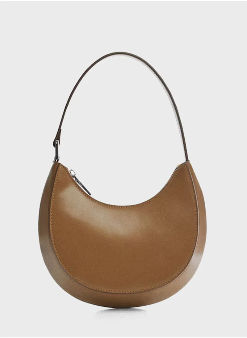 مانجو Oval Shoulder Baguette Bag